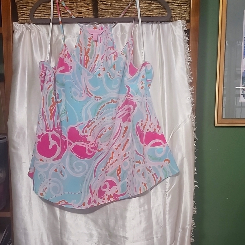 VGUC sz L LP Silk Dusk Floral Cami